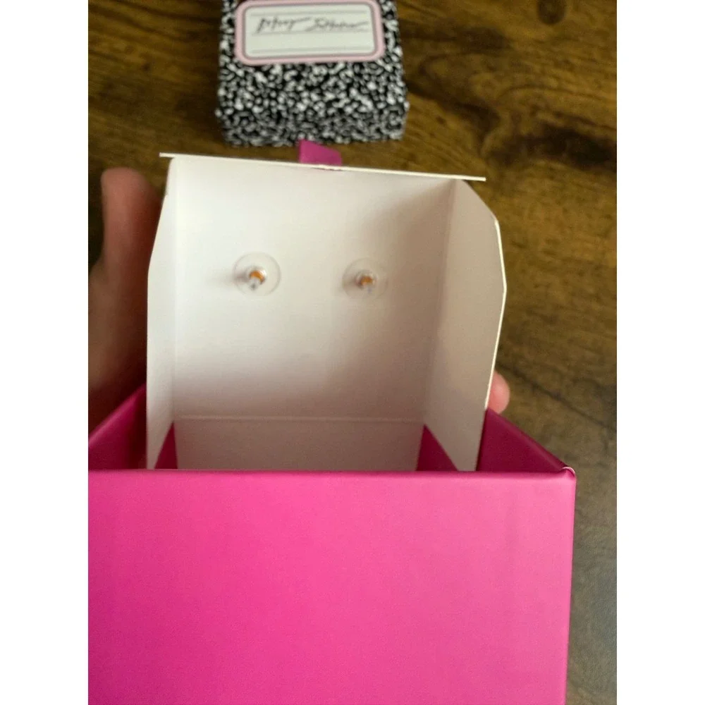 Betsey Johnson Rhinestone Sugar Skull Stud Earrings Day of the Dead NIB